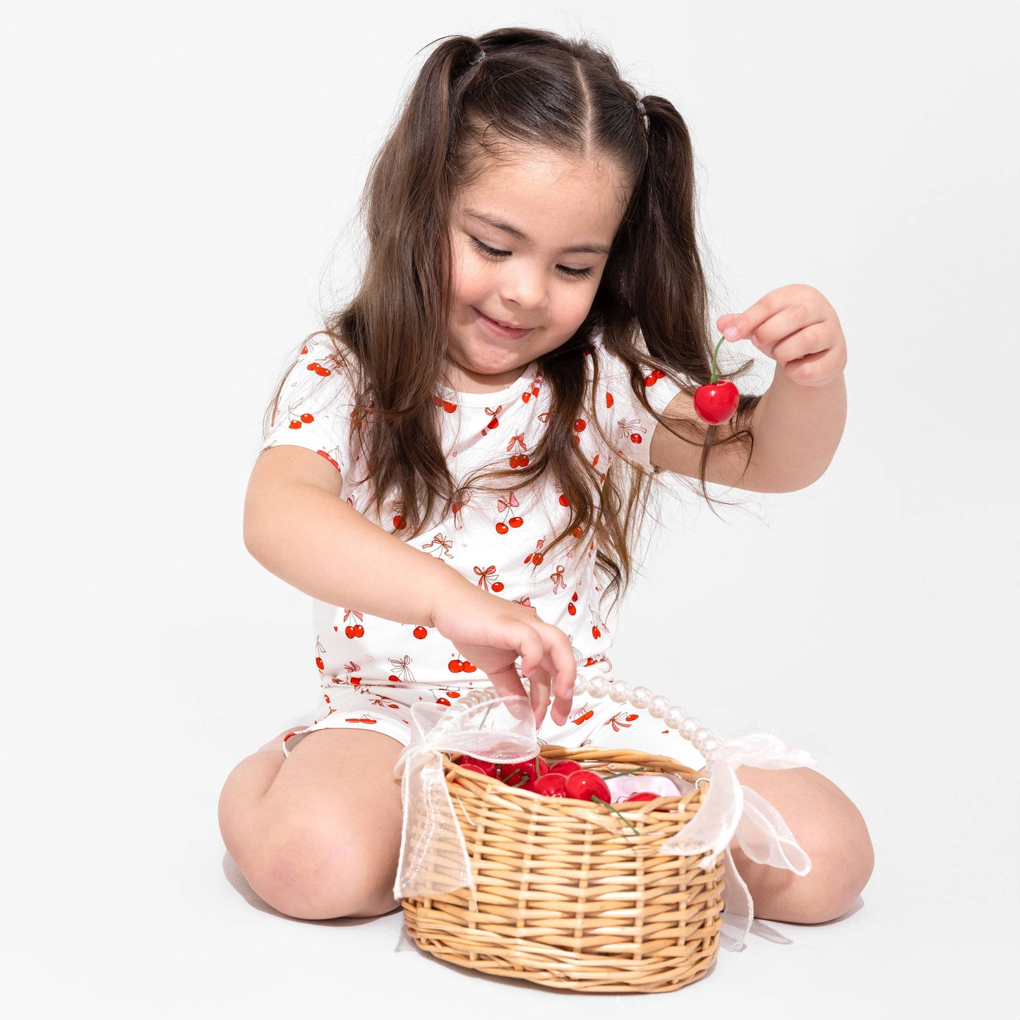 Kids Cherry On Top Bamboo Pajama Short Set
