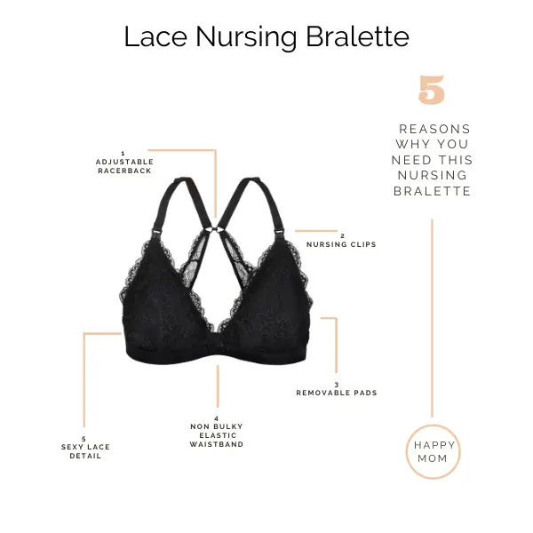 Lace Nursing Bra Black