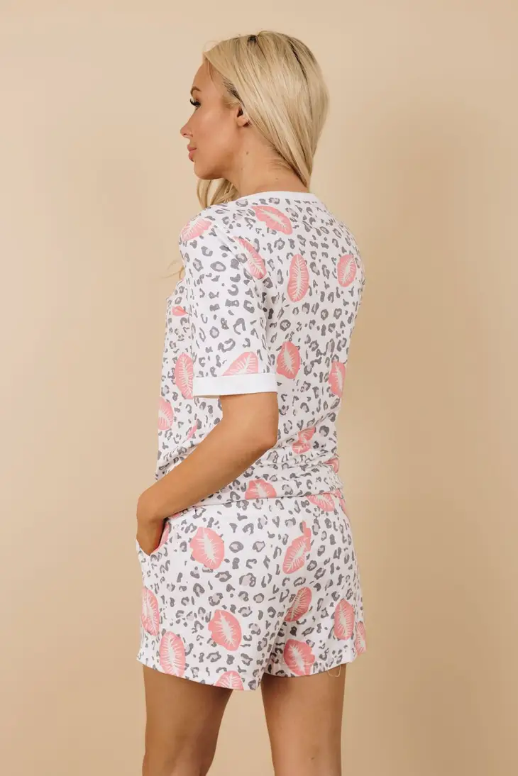 Halle Storm Lip Leopard Loungewear Set