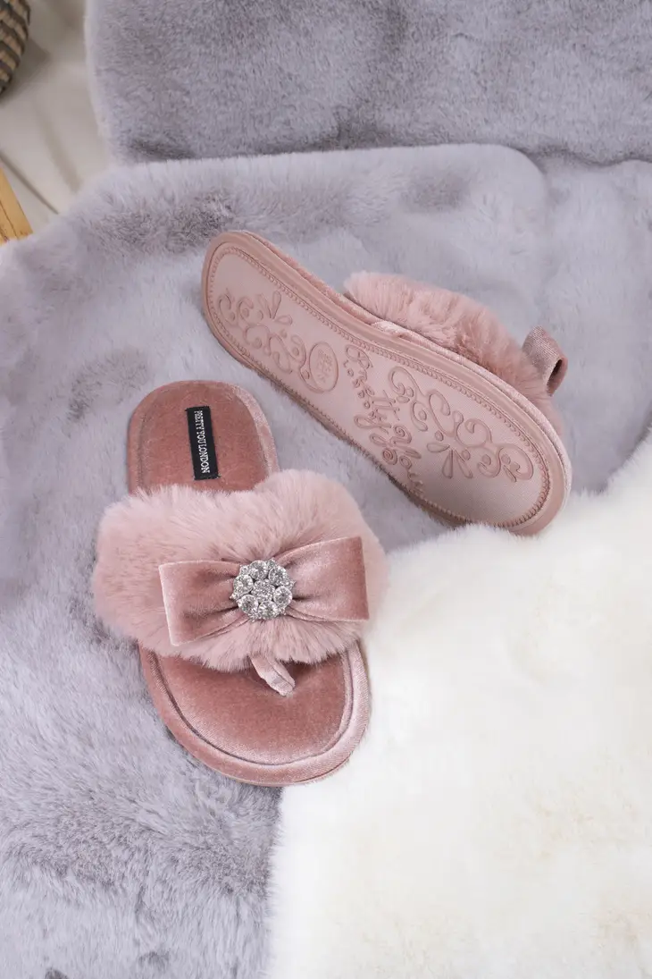 Pink Embellished Slippers
