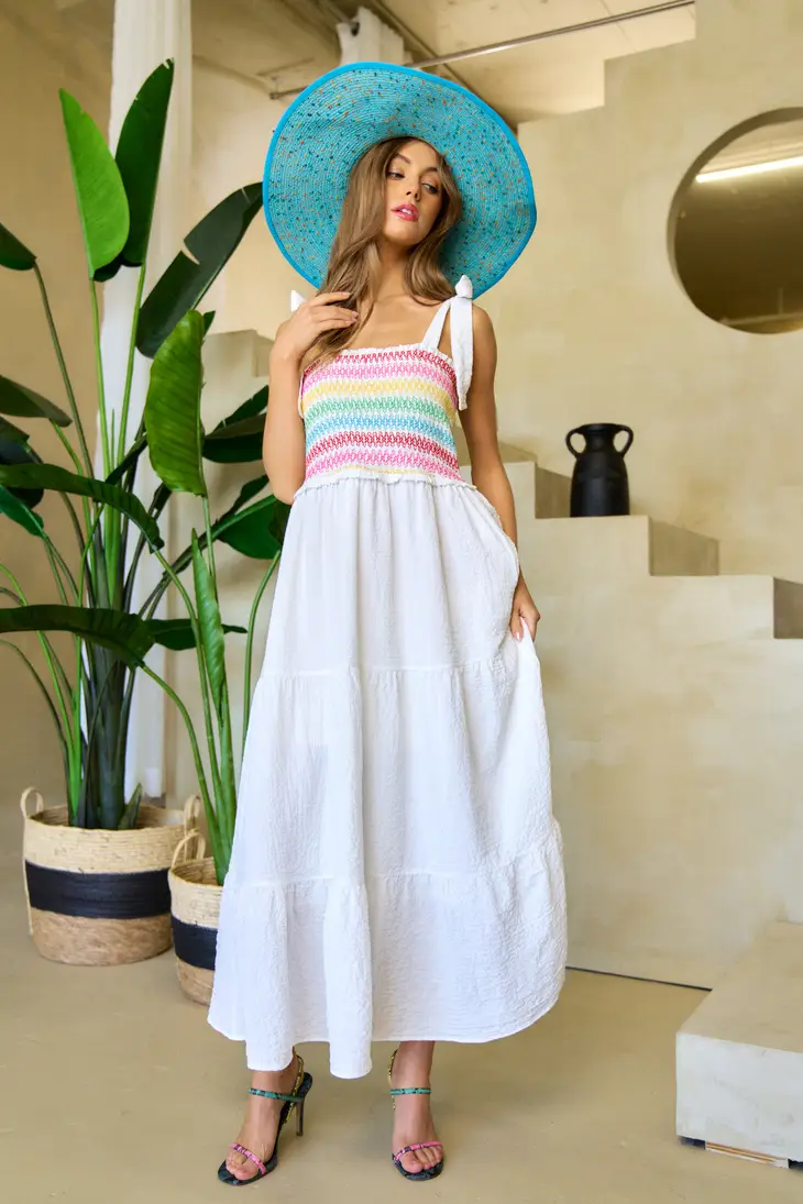 Rainbow Tea Length Dress