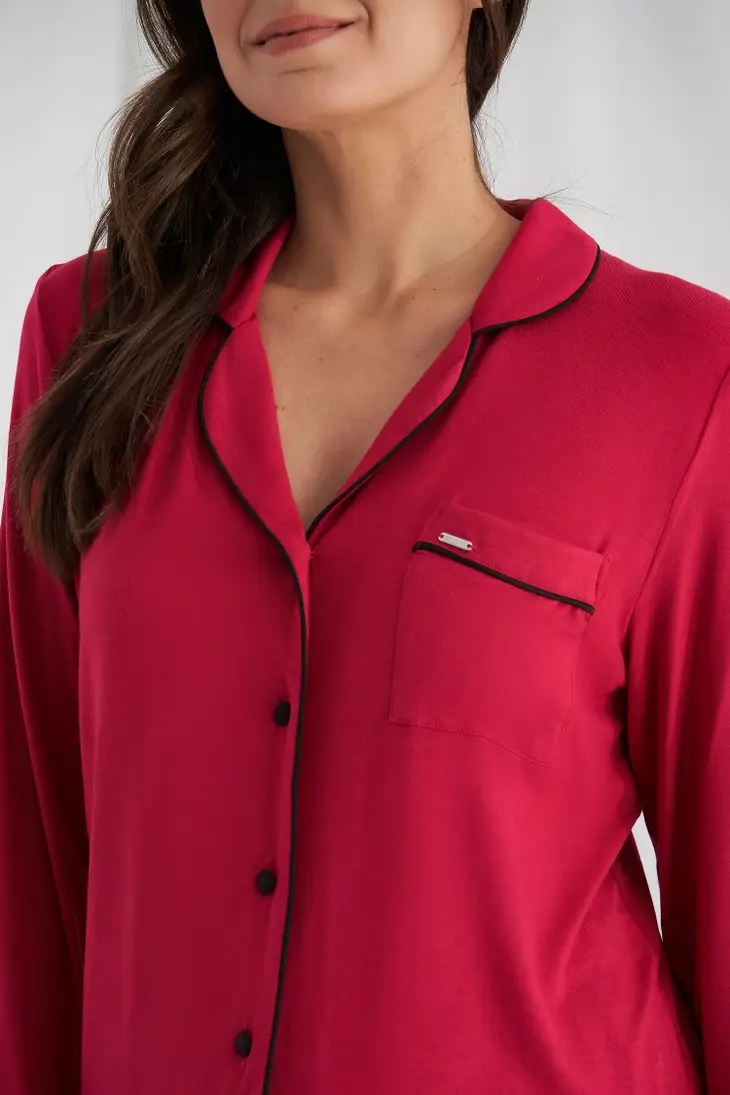 Bamboo PJ Set in Scarlet