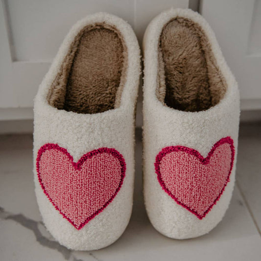 Heart Valentine's Day Fuzzy Slippers