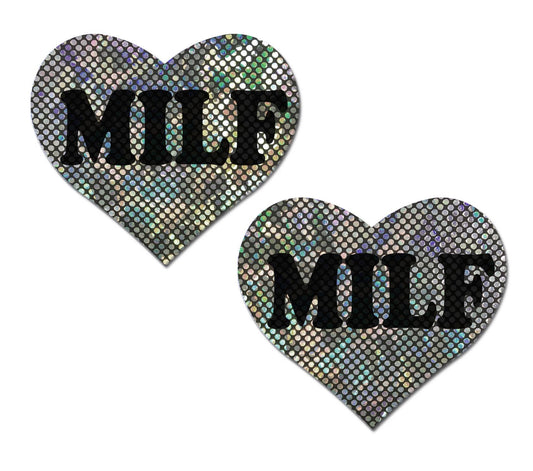 Love: 'MILF' on Heart Nipple Pasties by Pastease®