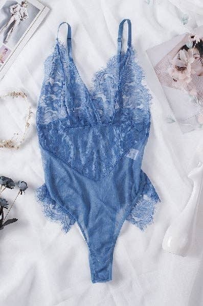 Blue Lace Mesh Teddy