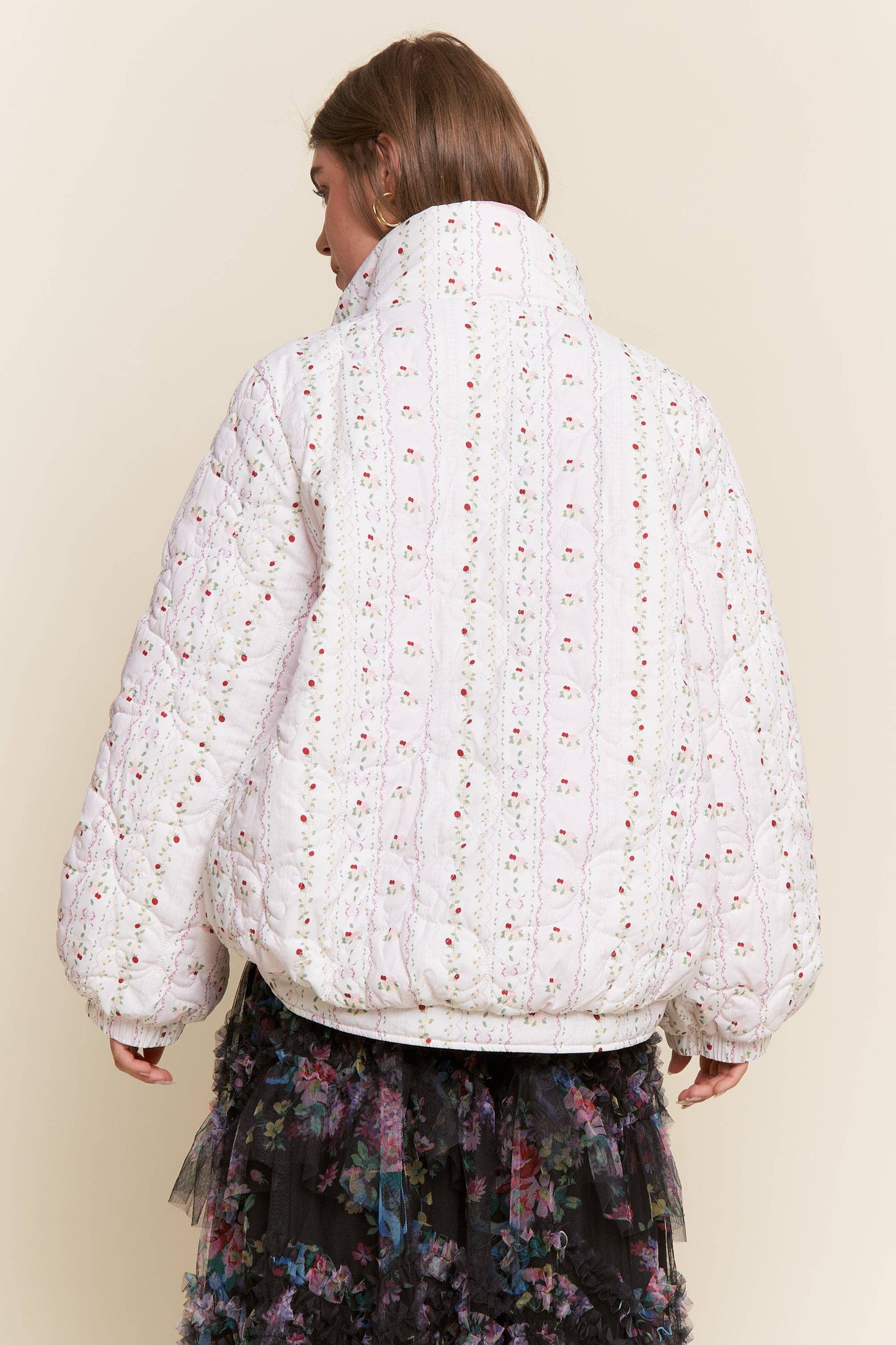 Floral Print Padded Jacket
