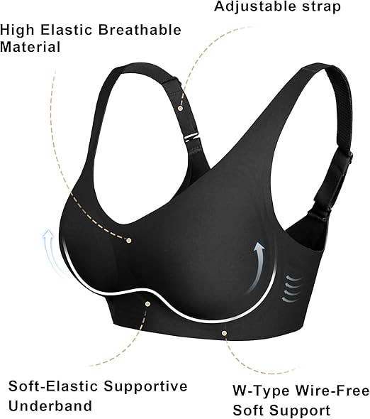 Seamless Bra V-Neck : Black