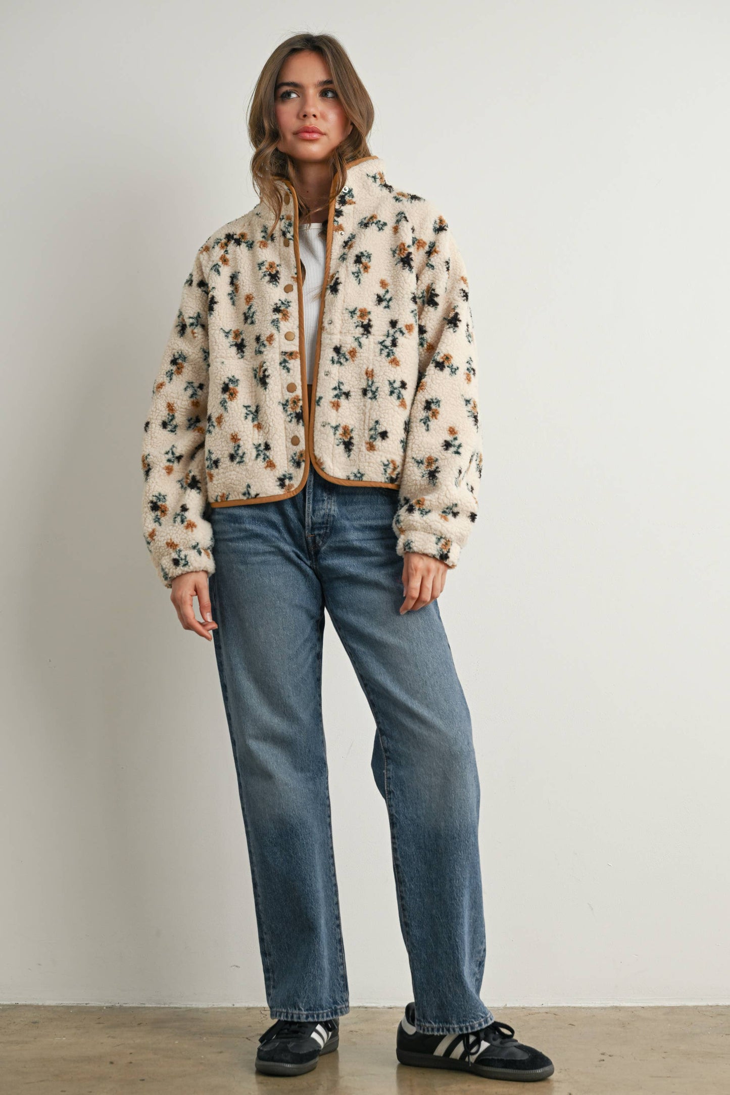 Floral Print Fleece Jacket