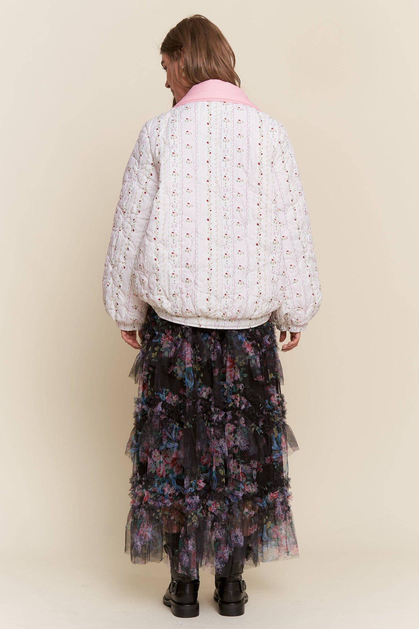 Floral Print Padded Jacket