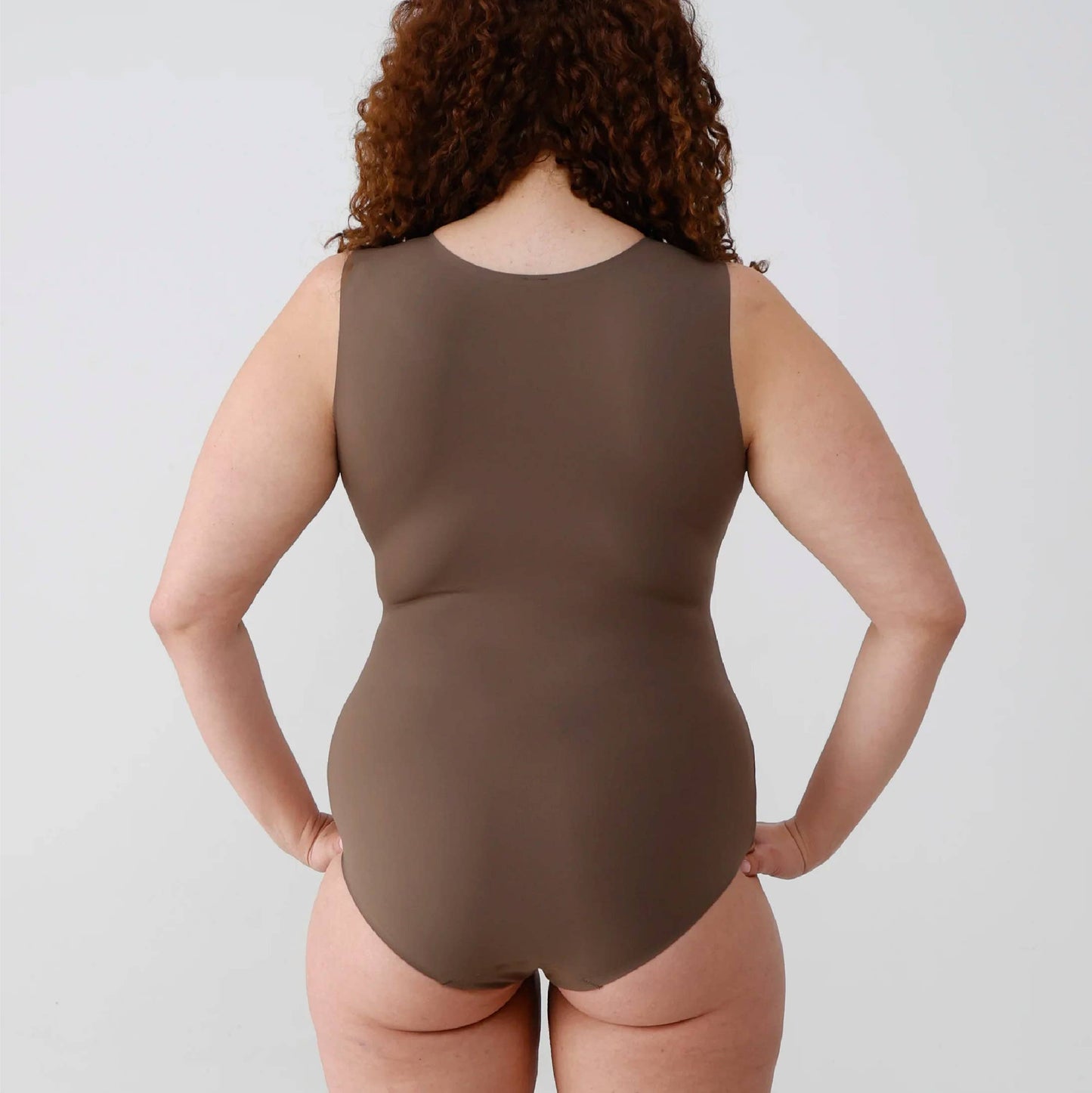 Sleeveless Scoop Neck Bodysuit - Mocha