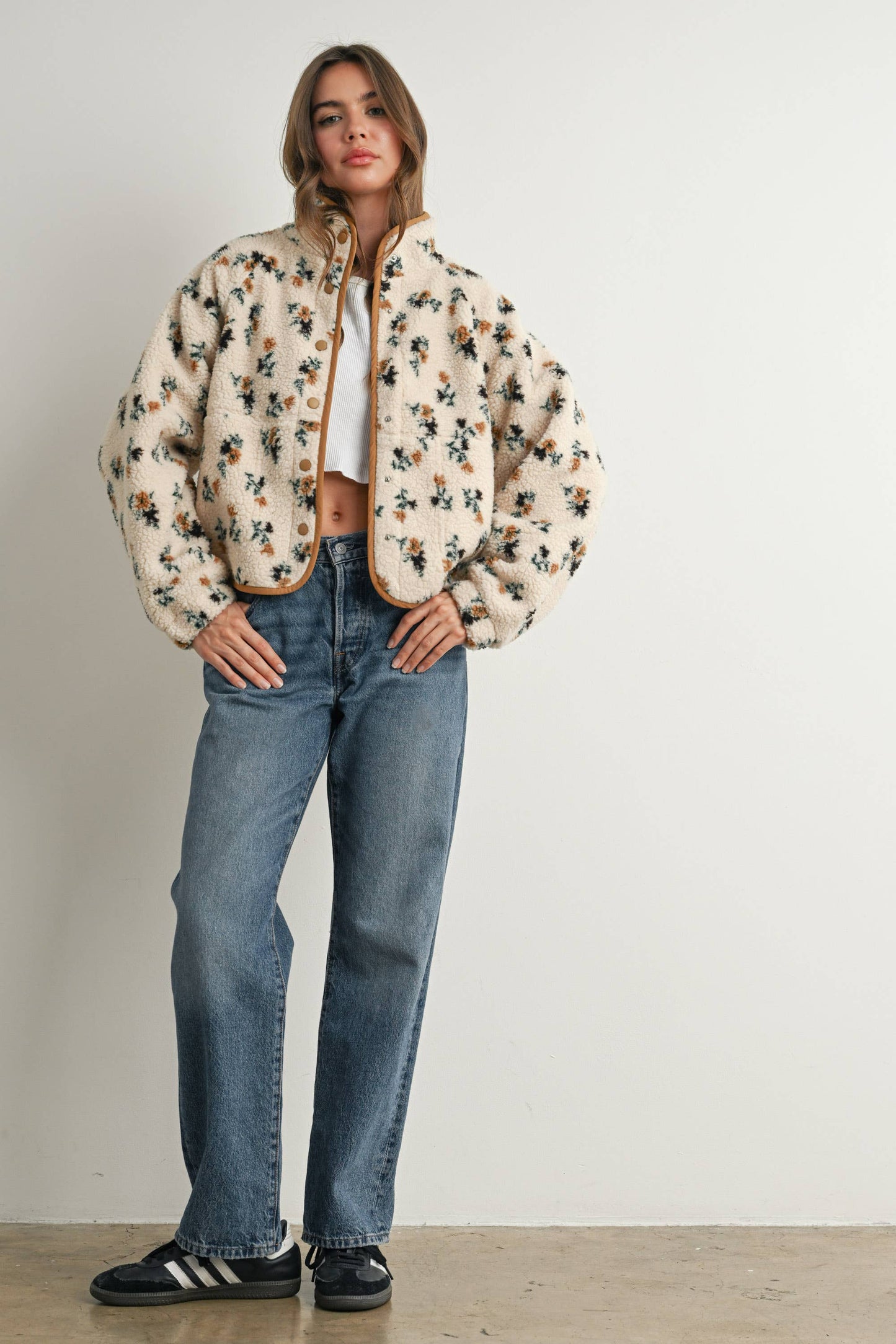 Floral Print Fleece Jacket