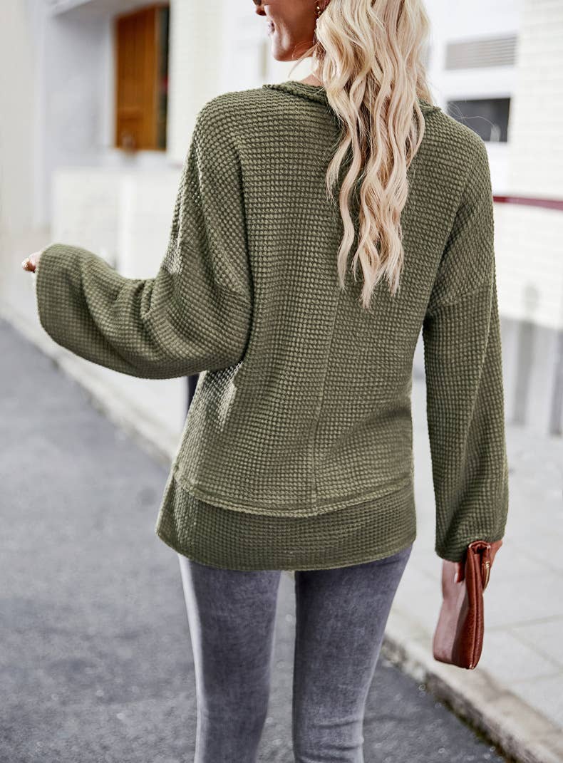 Waffle Knit Olive