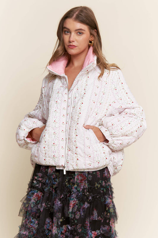 Floral Print Padded Jacket