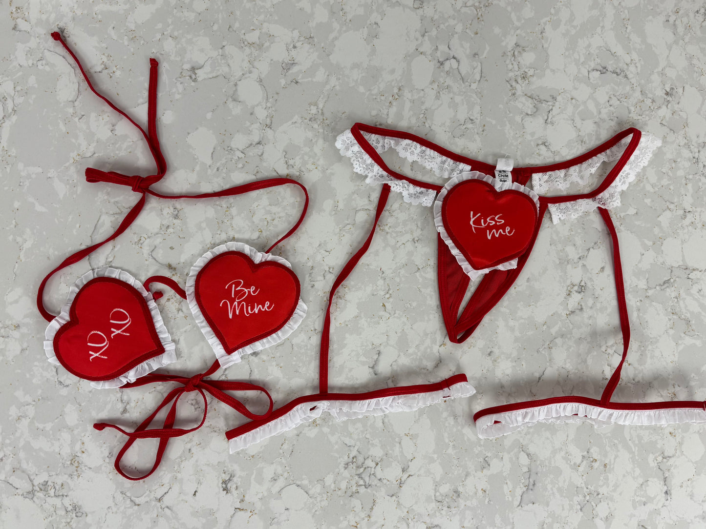 Women's Valentine's Ruffle 2 Piece Set