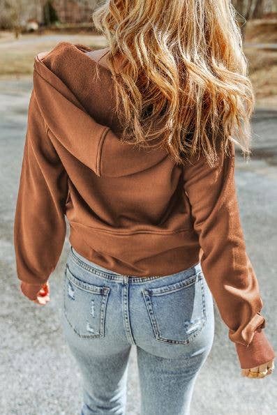 Quarter Zip Brown Hoodie