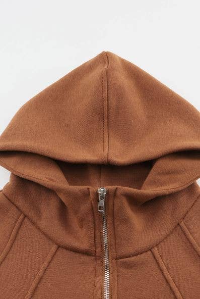 Quarter Zip Brown Hoodie