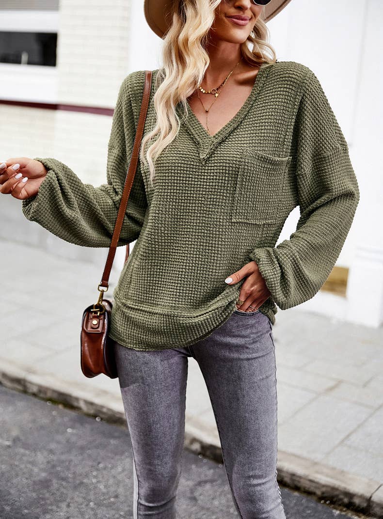 Waffle Knit Olive