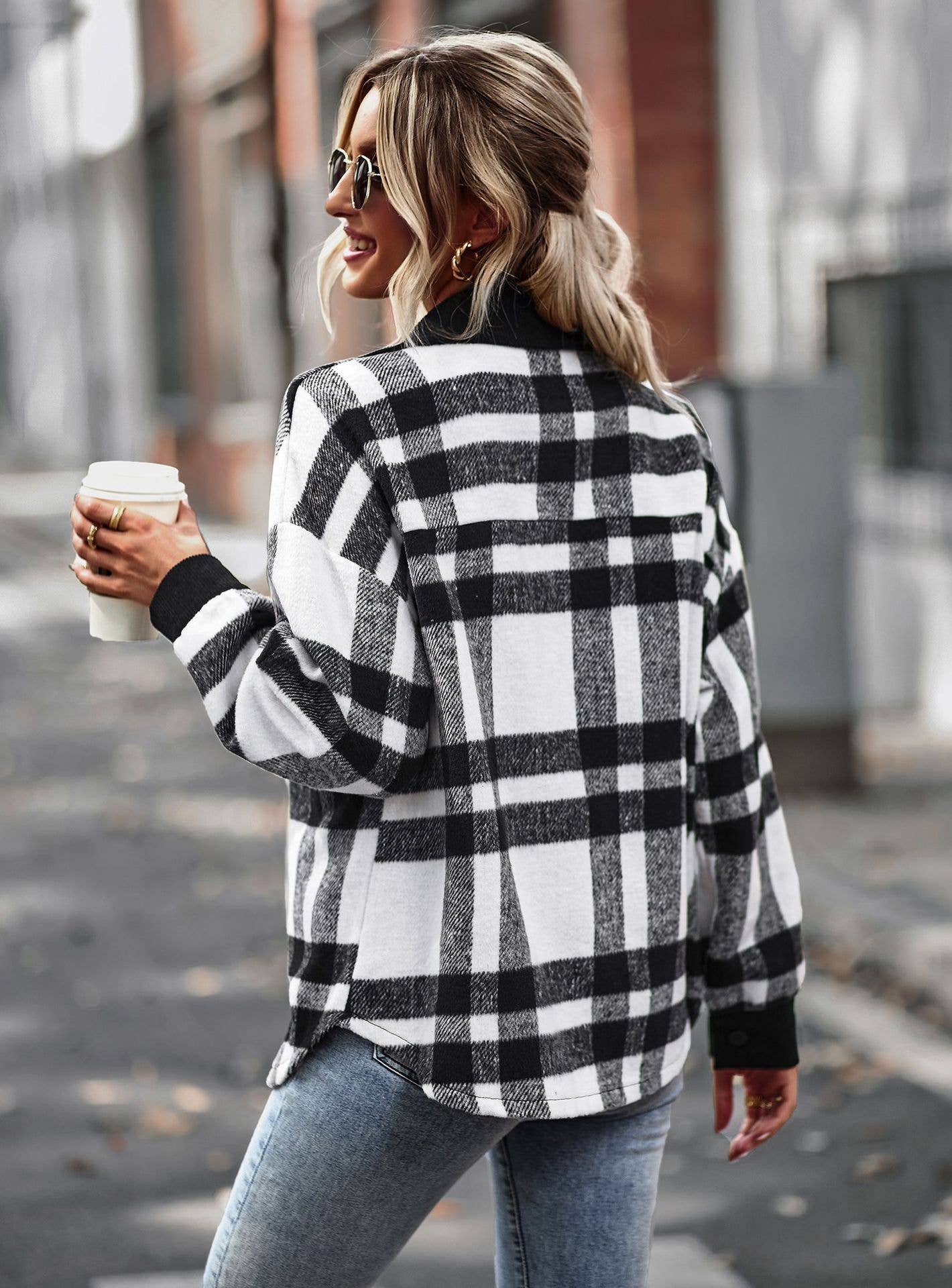 Black Plaid Button Down