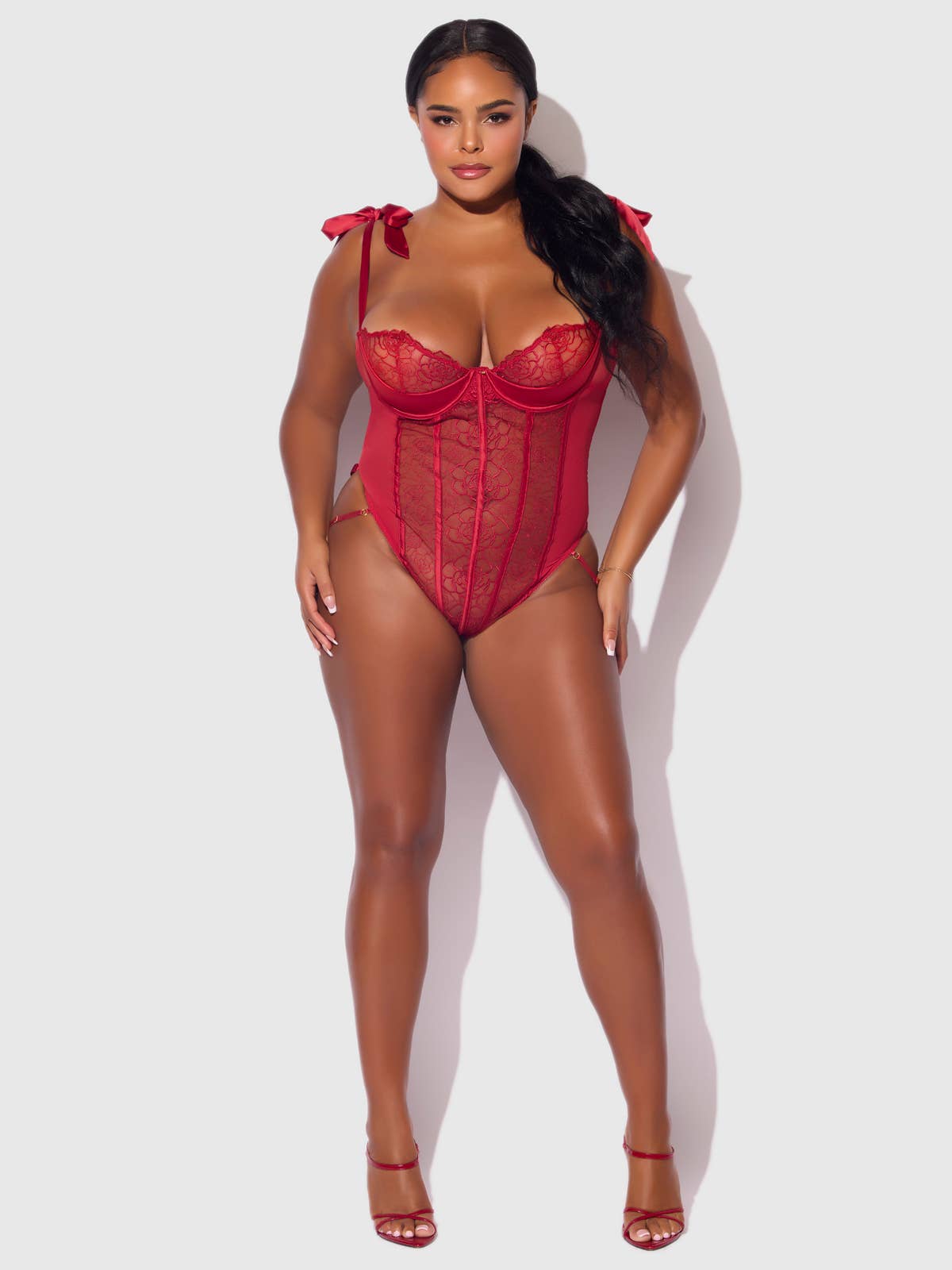 Rosalie Embroidered Lace Teddy