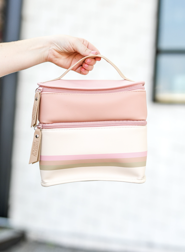 Blaze Lunch Box/Travel Tote - Tan/Mauve