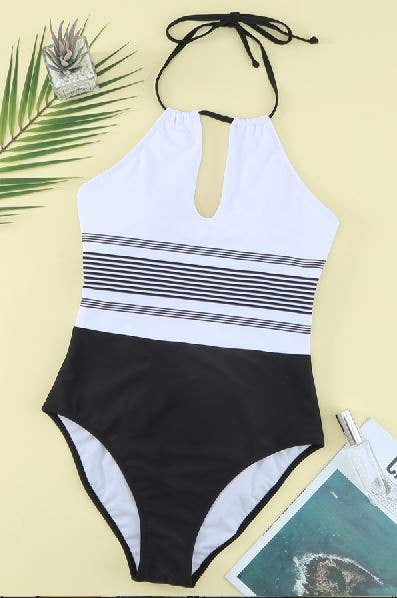 Black & White One-piece Swimwear