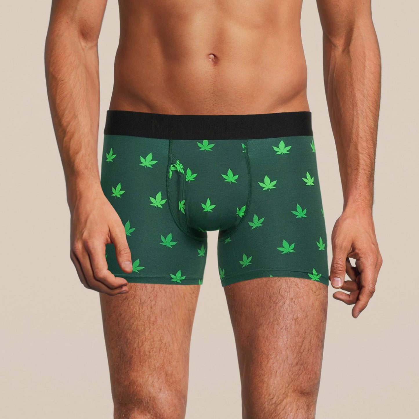 Men's Weed Boxer Briefs Underwear with Pouch