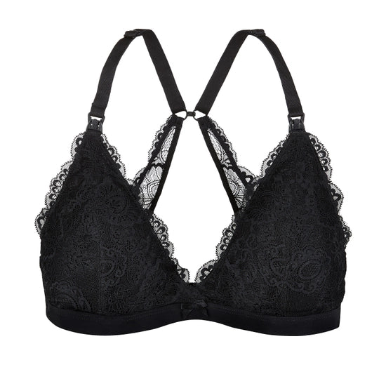 Lace Nursing Bra Black