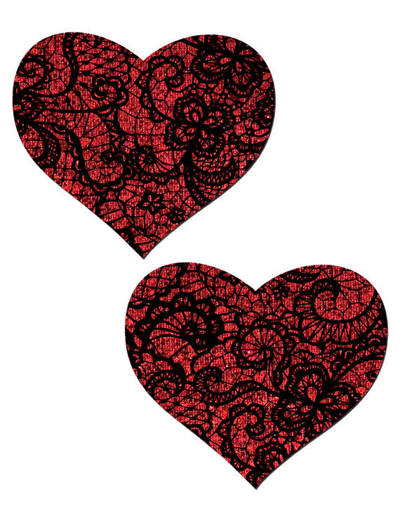 Red & Black Lace Heart Pastease
